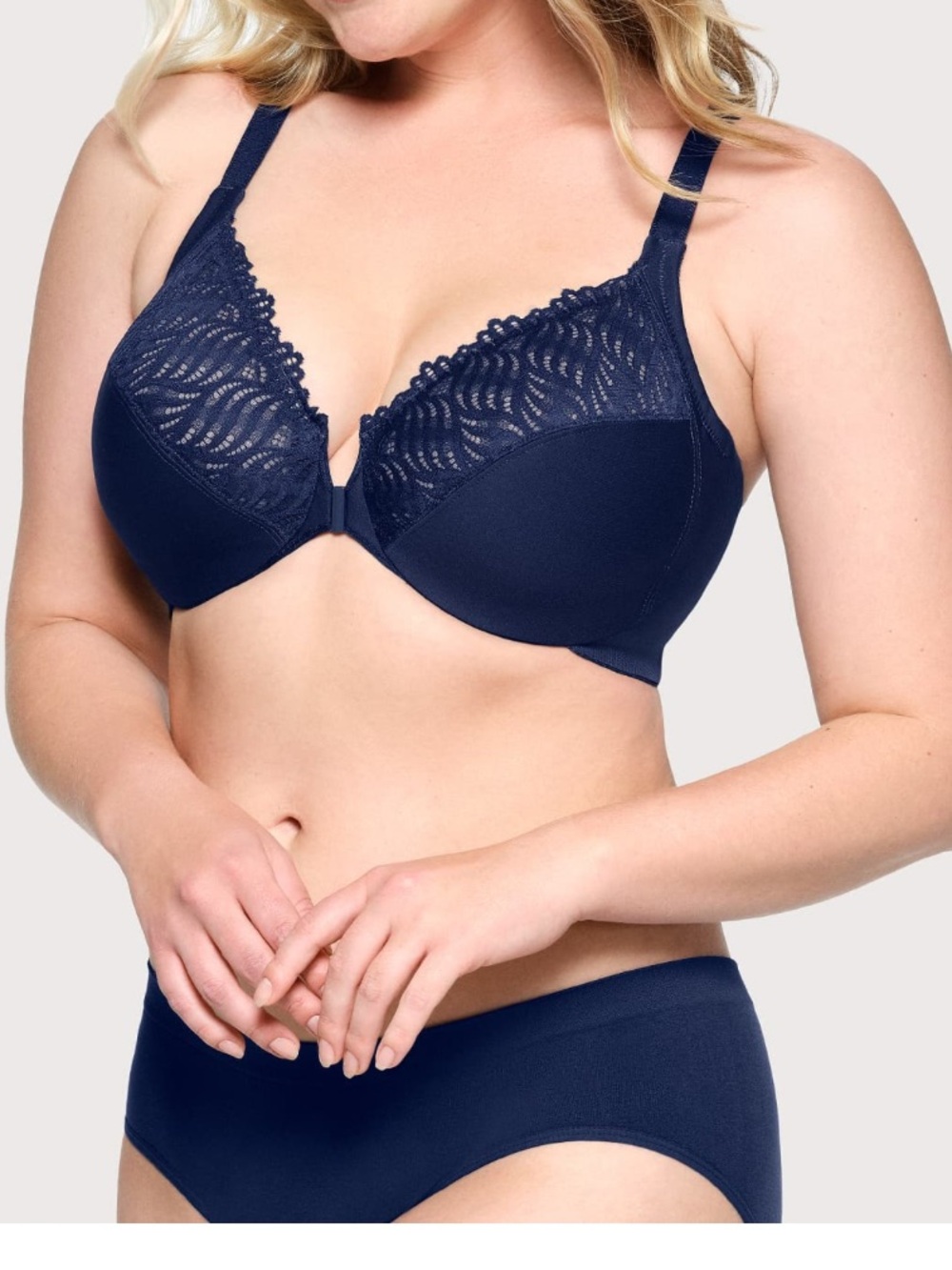 Glamorise Front-Closure T-Back WonderWire Bra Size 48G